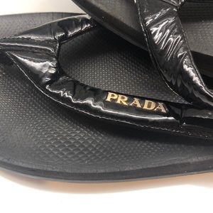 Prada patent leather thong sandals